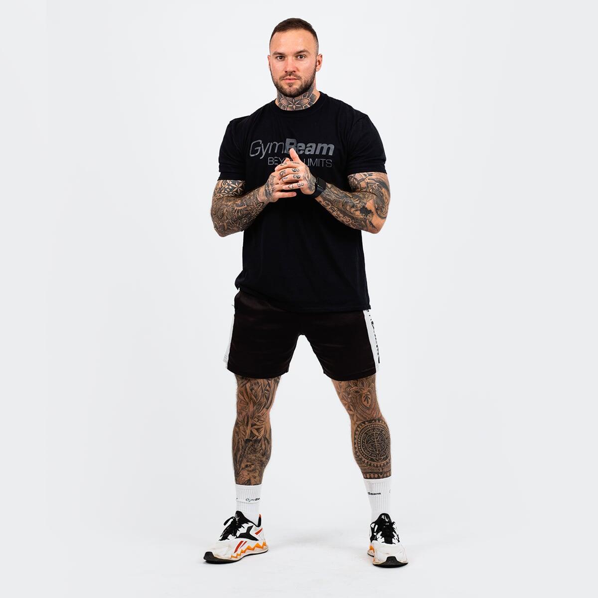 Koszulka męska fitness krótki rękaw czarna Beyond Limits