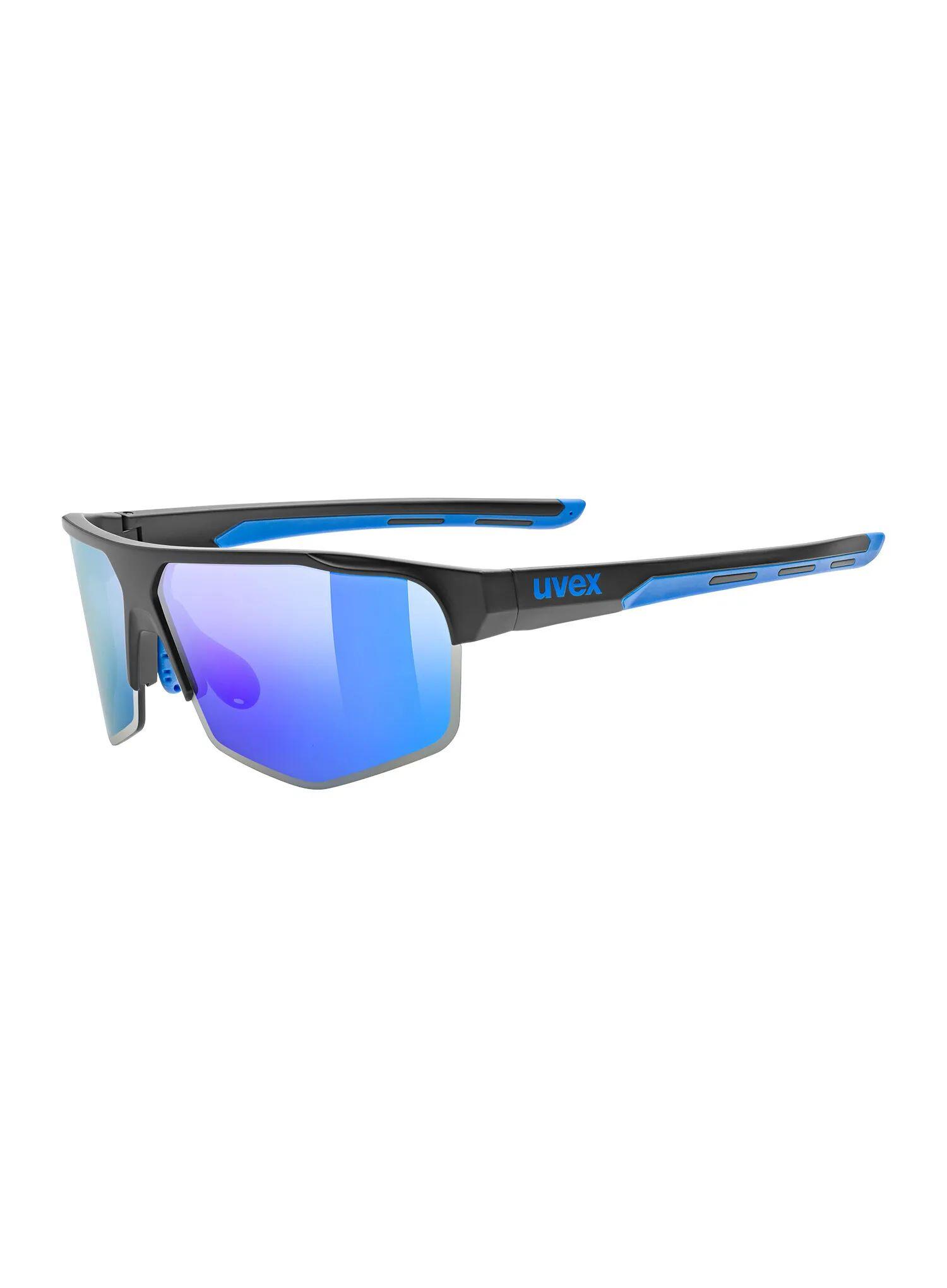 Okulary przeciwsłoneczne Uvex Axos Set - black matt/mirror blue