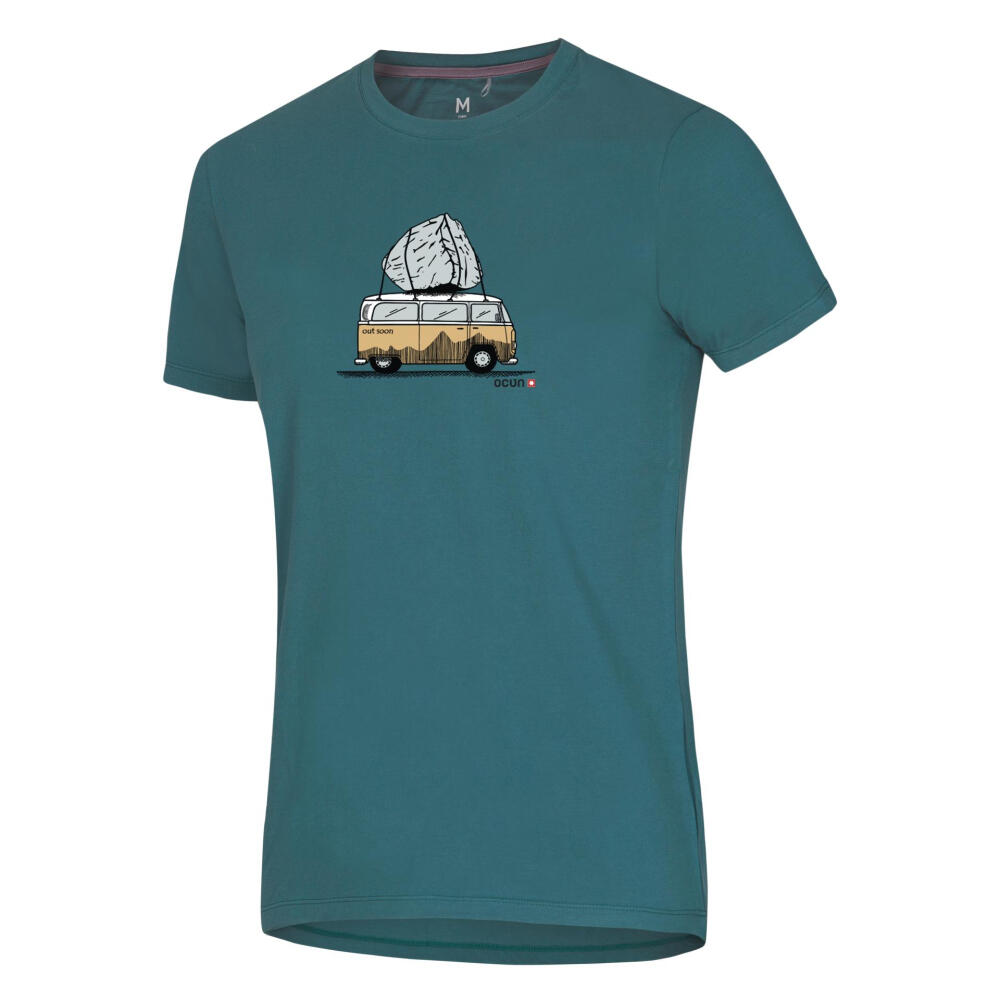 T-shirt męski Ocún Classic T 100% bawełna Blue Hydro krój regularny krótki rękaw