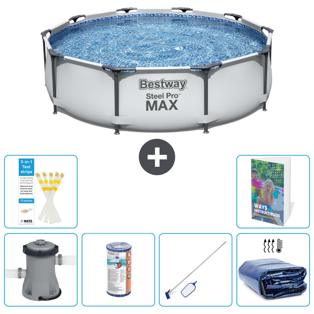 BESTWAY Basen Steel Pro MAX Okrągły - 305x76 cm - 7-częściowy S194