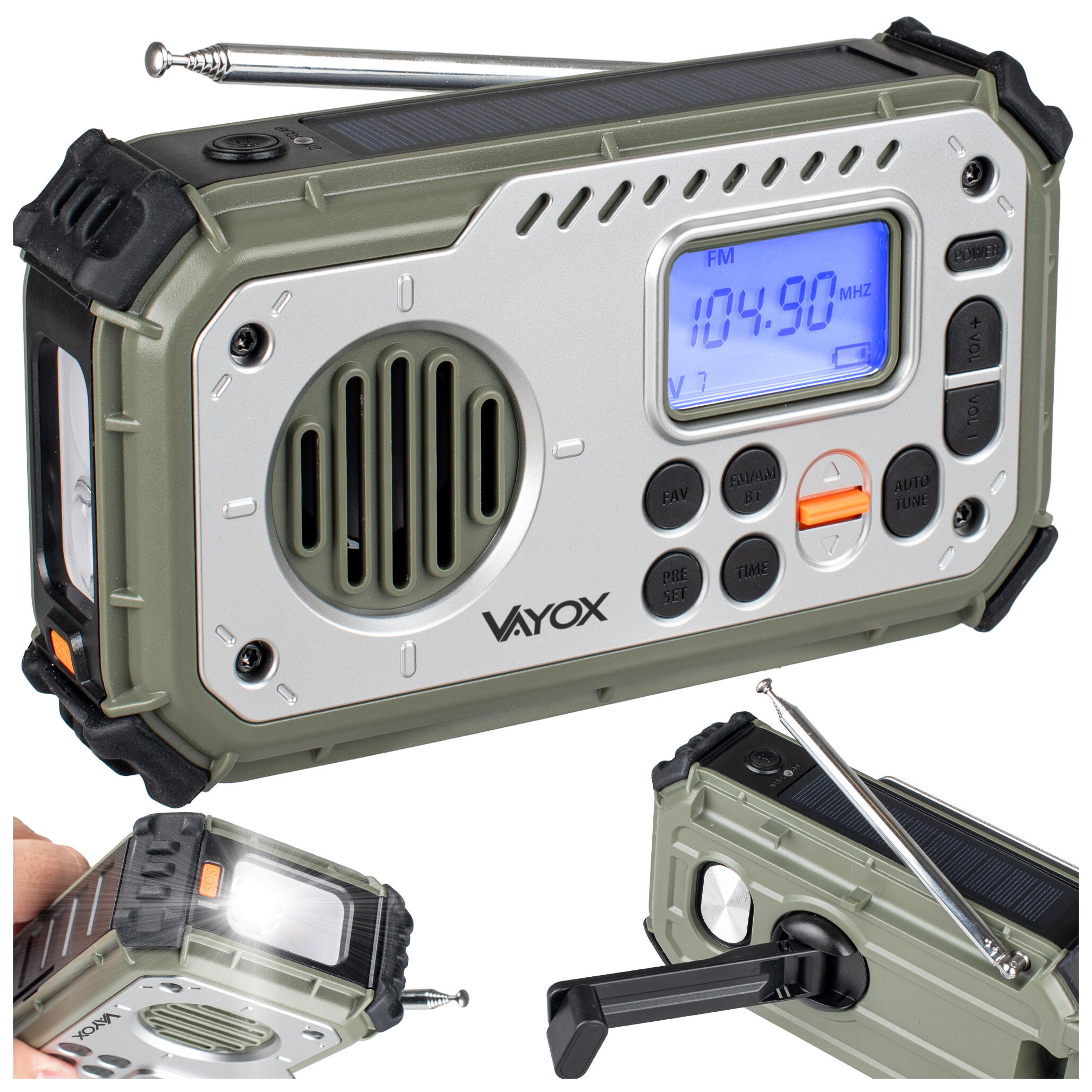 Radio turystyczne Vayox VA0440 Bluetooth, Powerbank, Solar, Dynamo