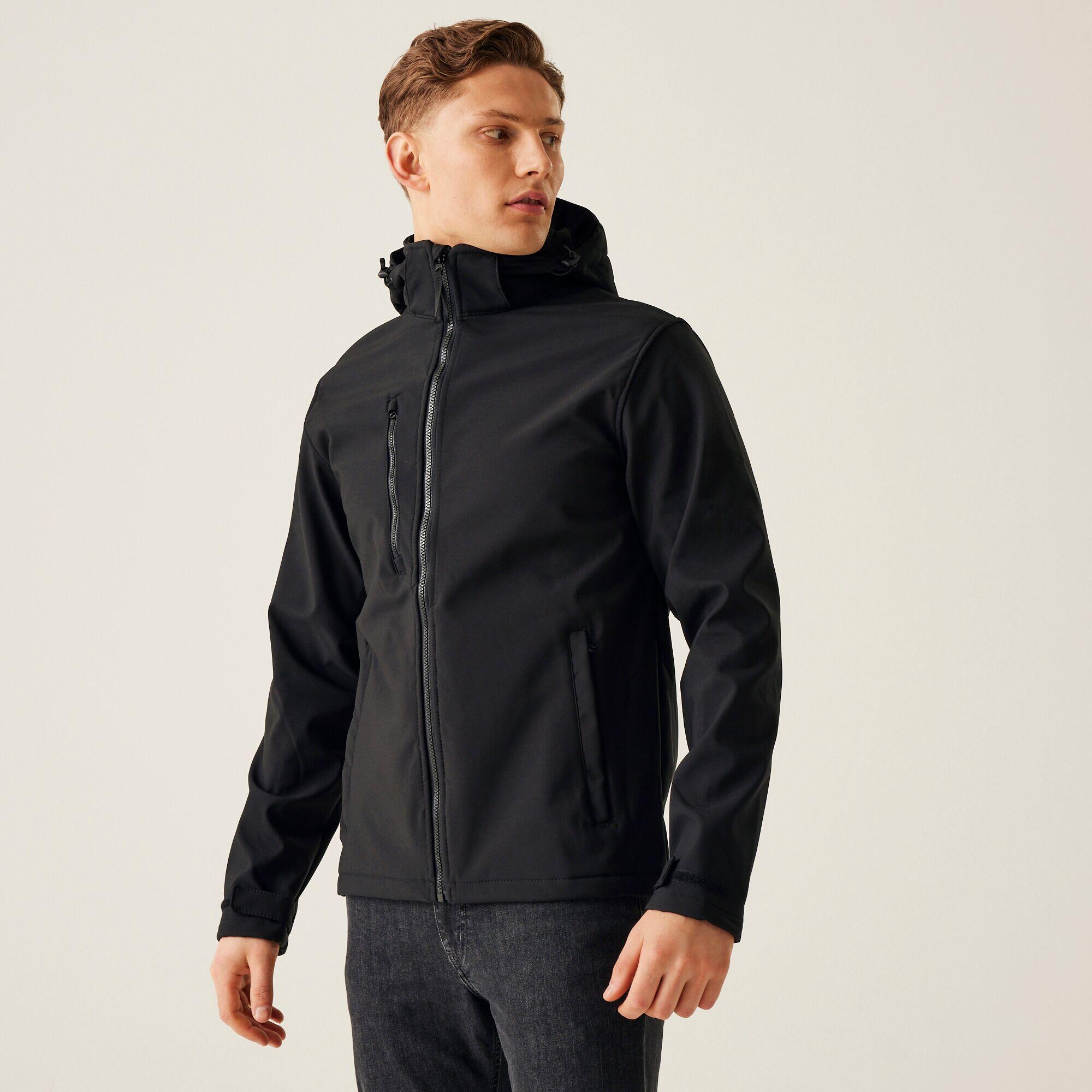 Męska 3-warstwowa kurtka softshell z kapturem Venturer z nadrukiem