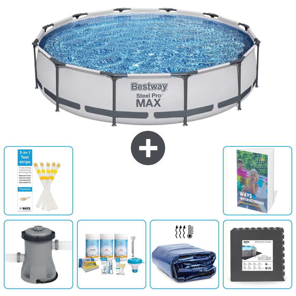 BESTWAY Basen Steel Pro MAX Okrągły - 366x76 cm - 7-częściowy S233
