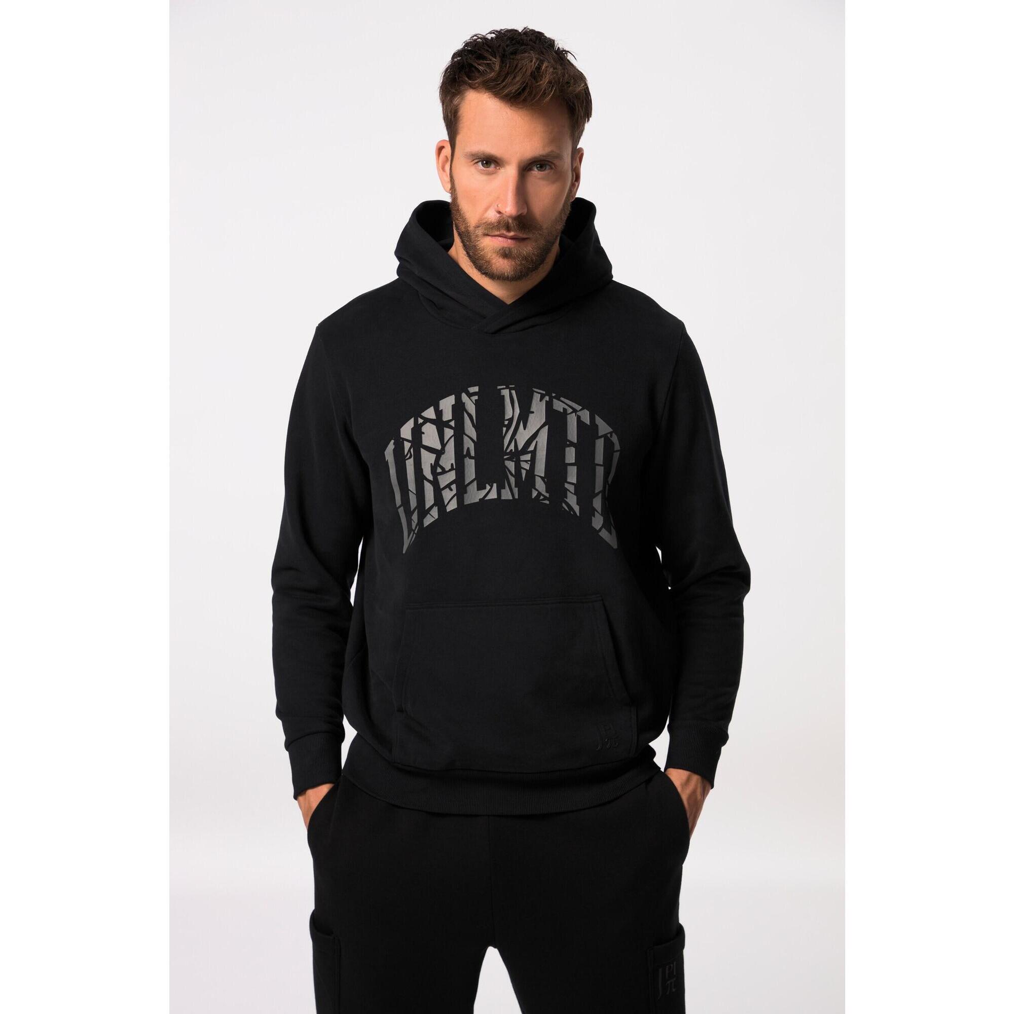 Męska Bluza z kapturem fitness bluza nadruk na piersi kieszeń kangurka