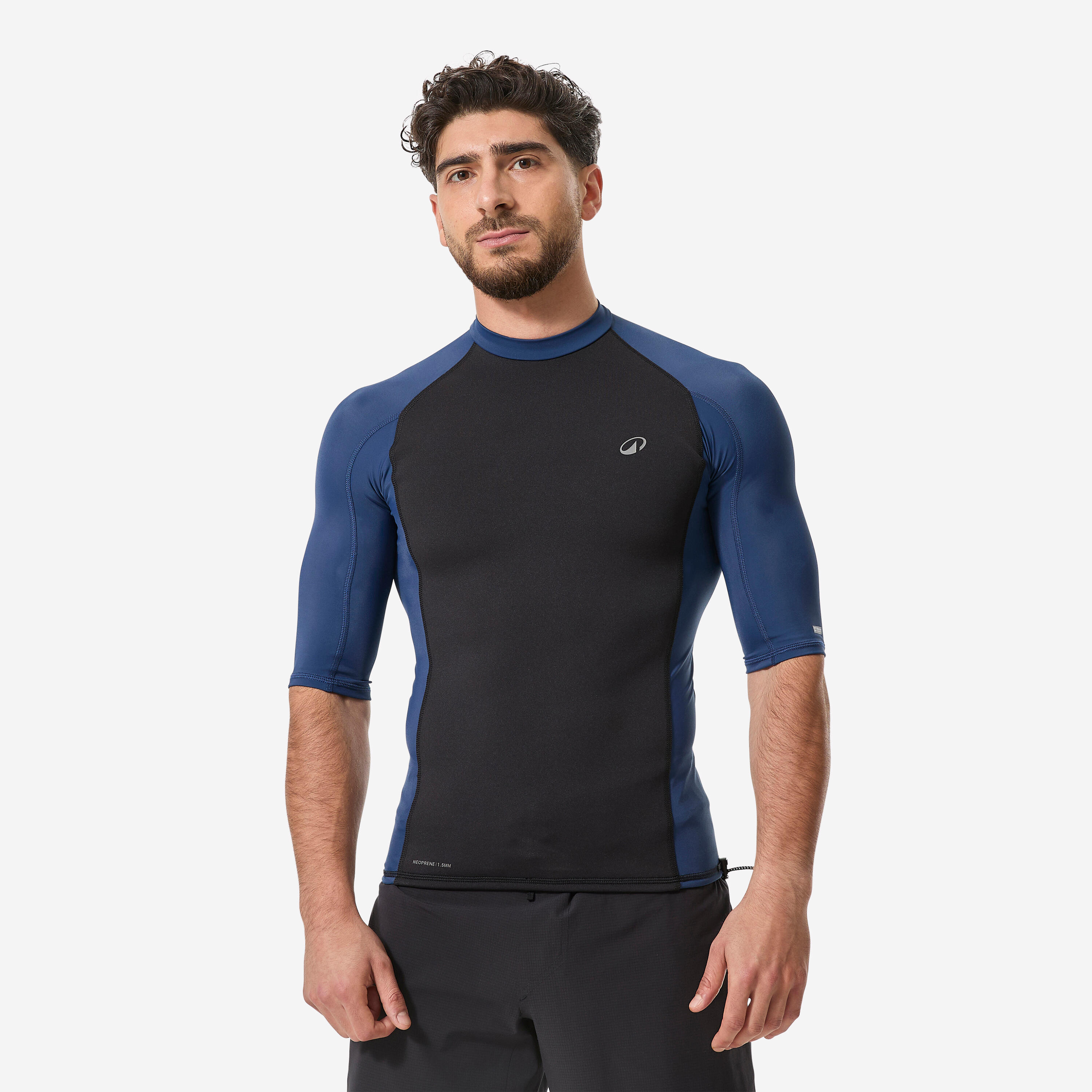 Top UV surfingowy męski Decathlon z neoprenu/lycry krótki rękaw