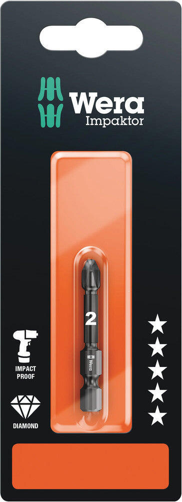 Imp Wera 855 końcówka do wkrętarki PZ2 25 mm z uchwytem 1/4 - 1 szt.
