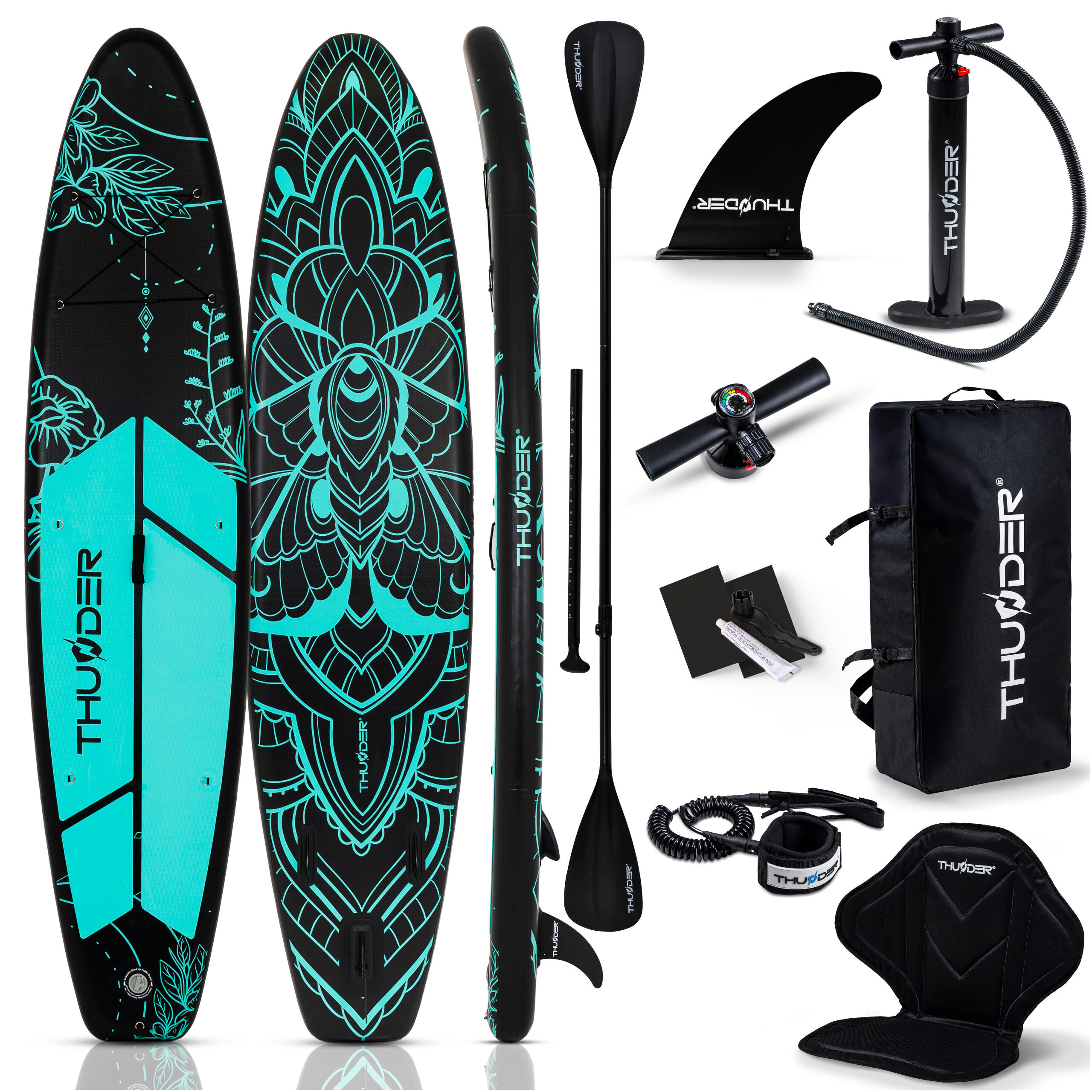Deska SUP pompowana akcesoria THUNDER MOTH-MINT 350cm