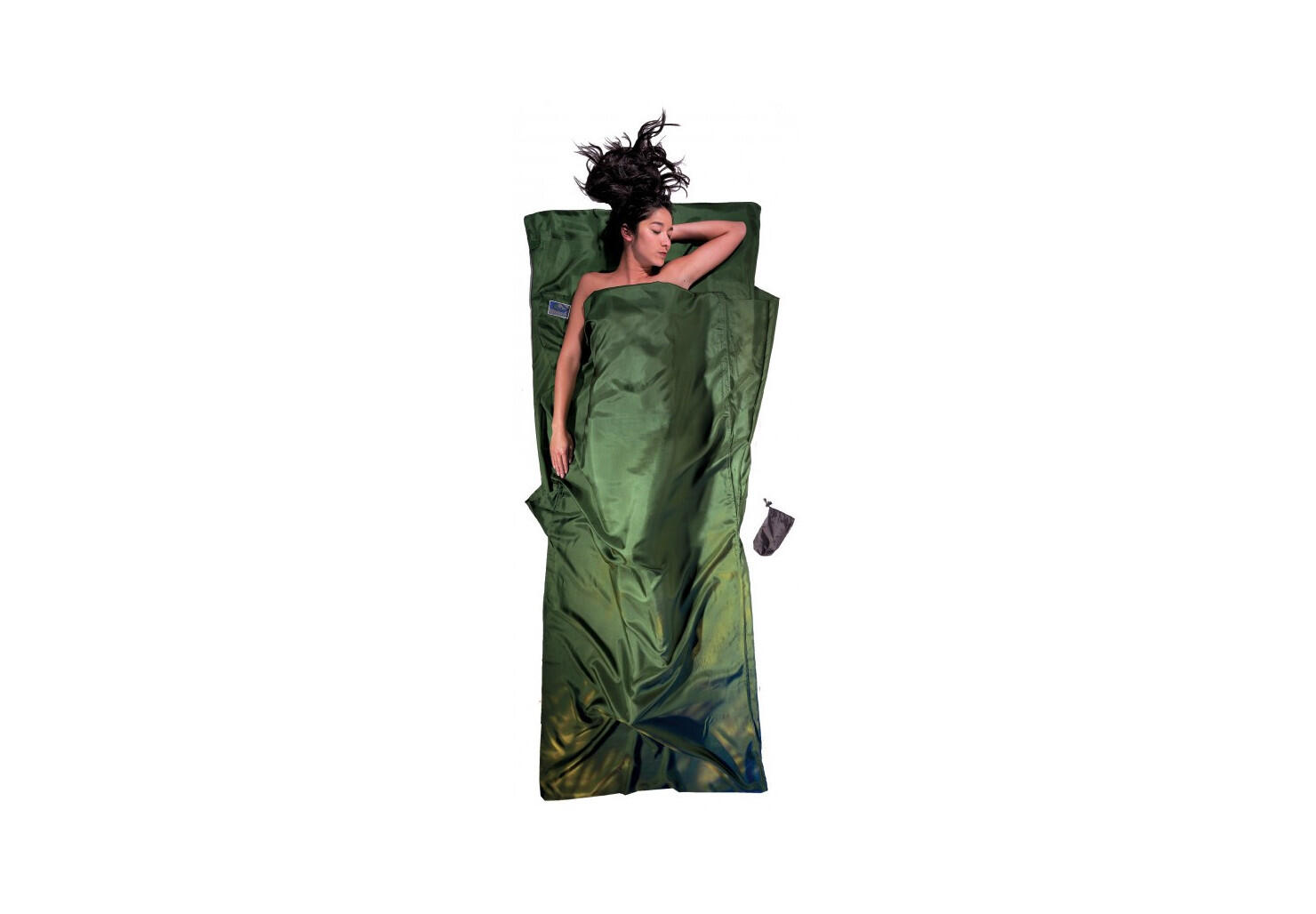 Cocoon Wkładka do śpiwora TravelSheet - Silk dark olive green