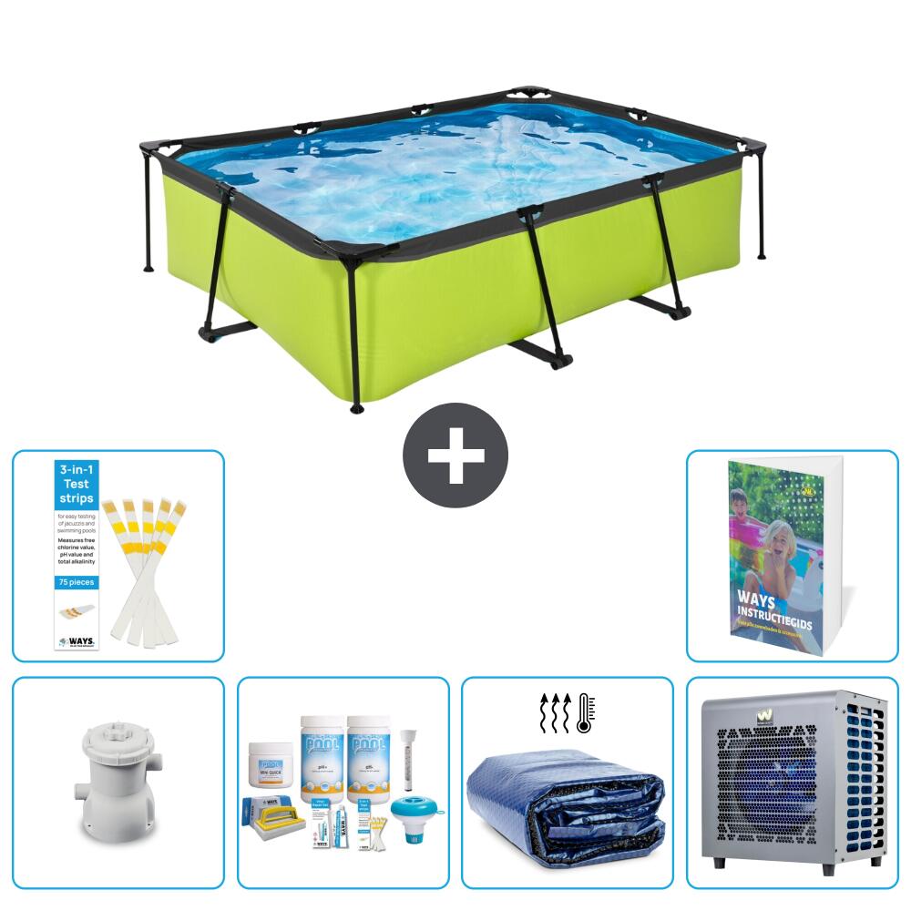EXIT TOYS Basen Prostokątny - 220x150x65 cm - 7-częściowy S302
