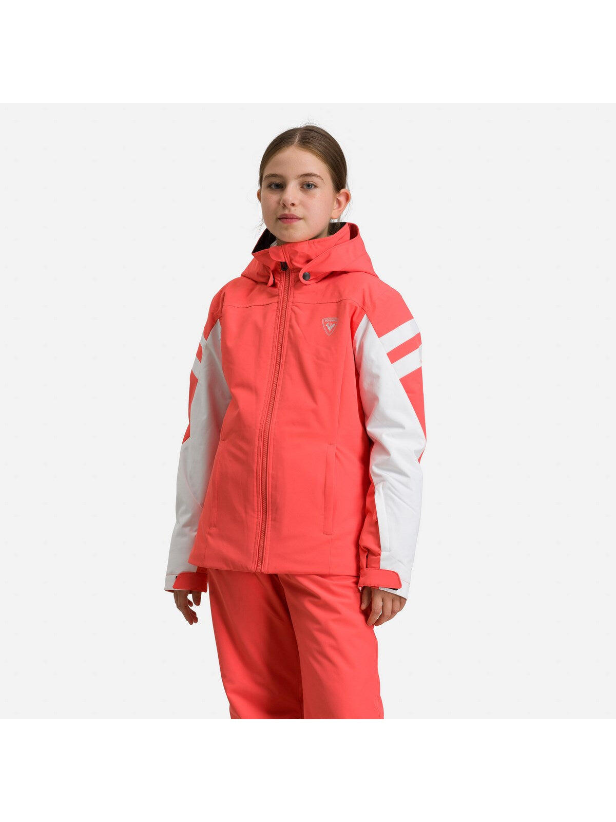 Kurtka narciarska dziewczęca ROSSIGNOL Girl Ski Jkt koralowa