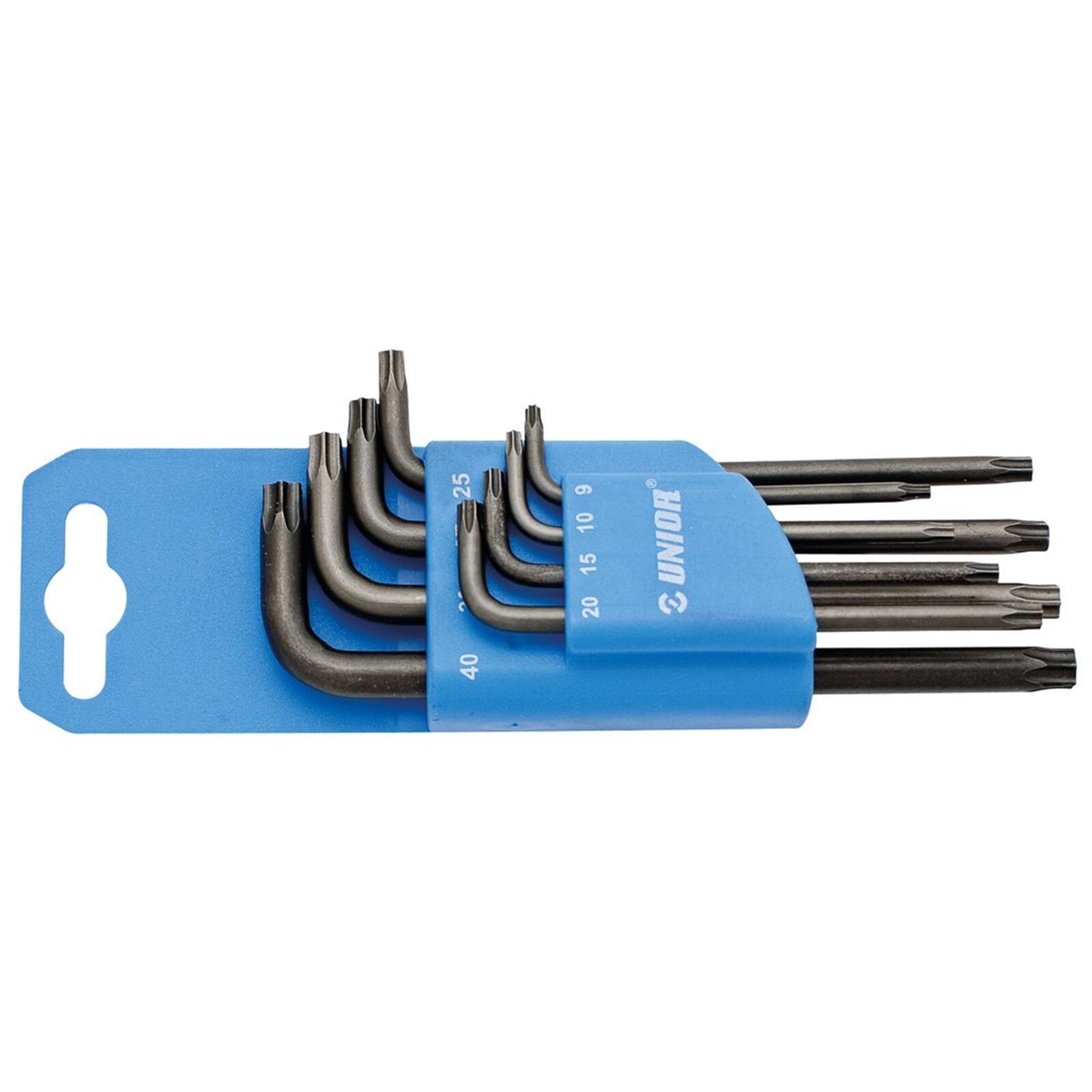 Unior zestaw kluczy Torx TX 8 szt. na plastikowym klipsie TR 9–TR 40