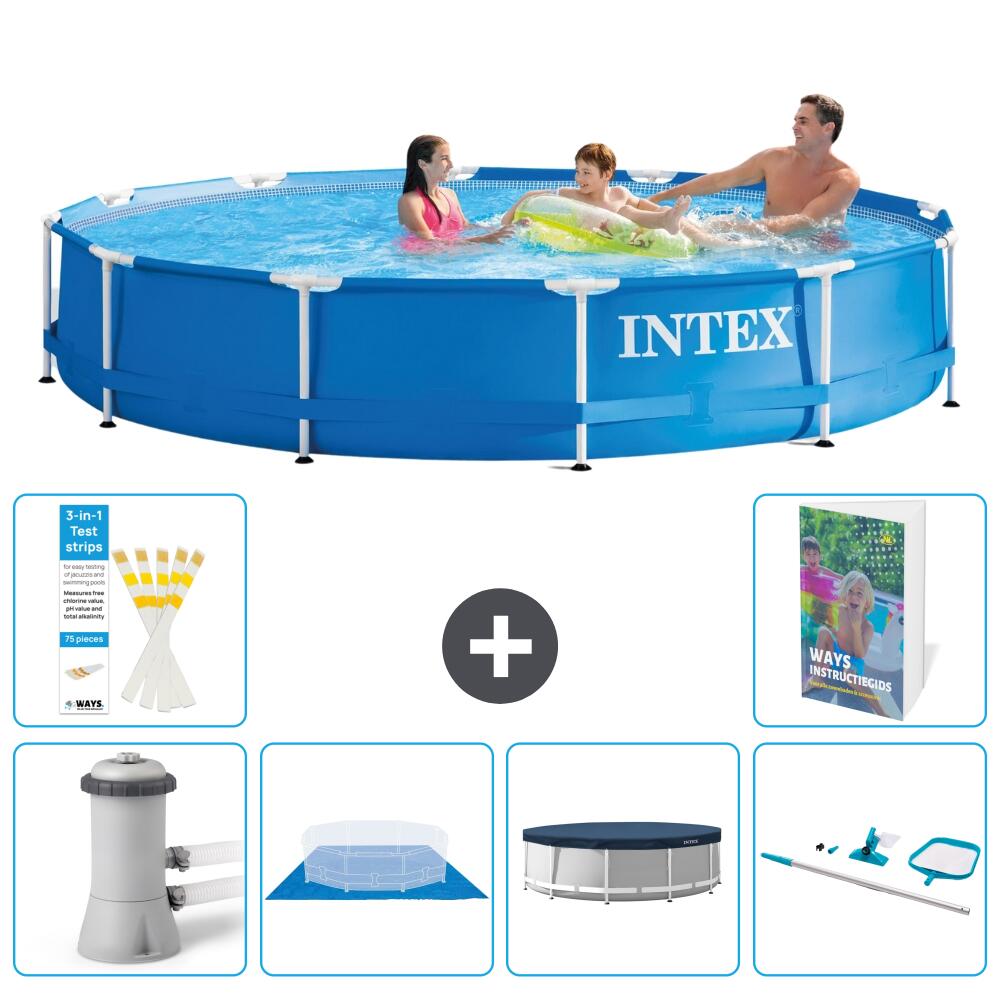 INTEX Basen ze stelażem Okrągły - 366x76 cm - 7-częściowy S225