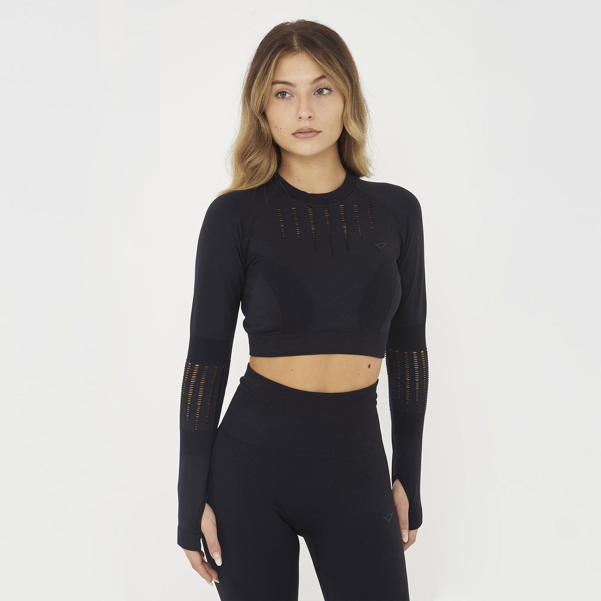 Crop top do treningu RUE z długim rękawem