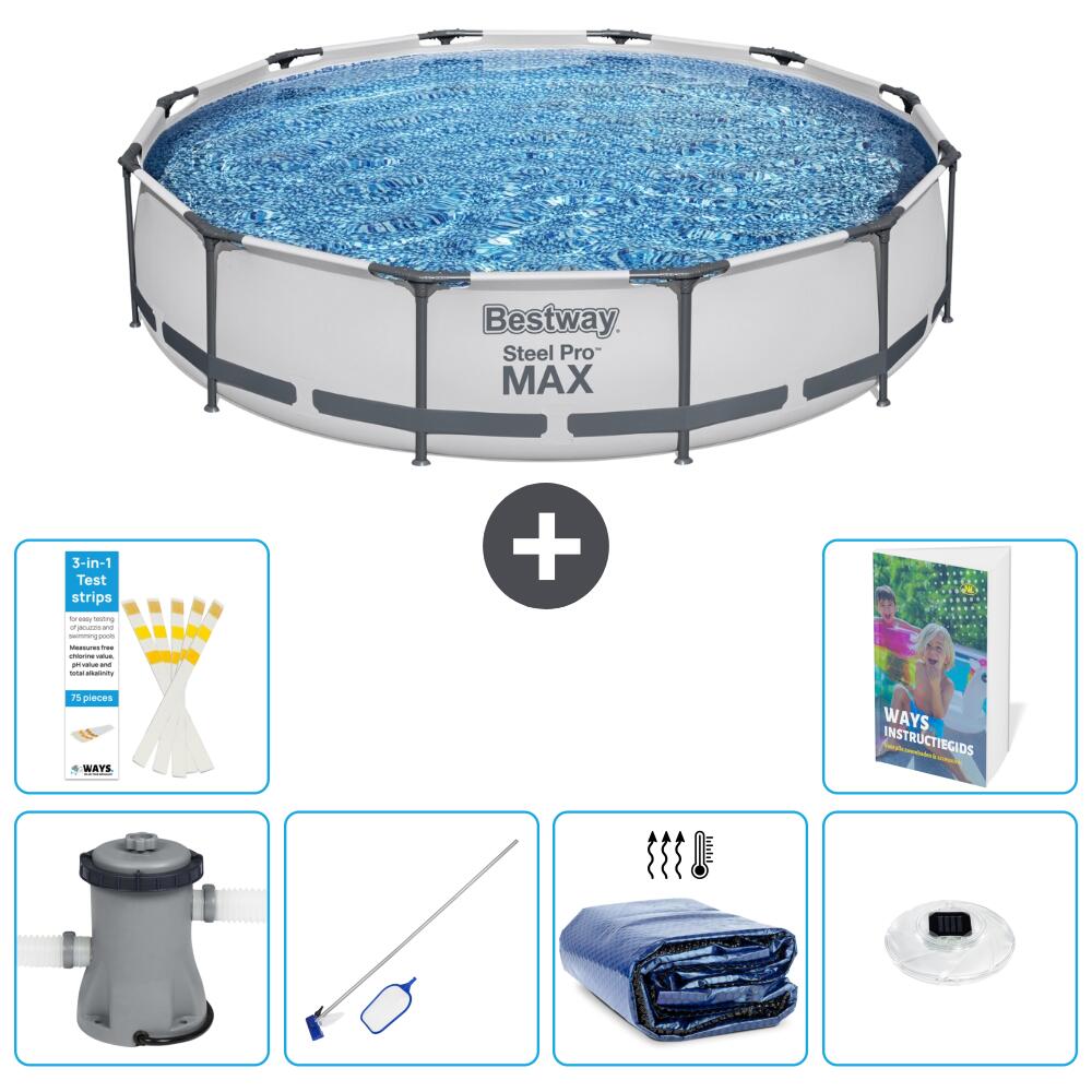 BESTWAY Basen Steel Pro MAX Okrągły - 366x76 cm - 7-częściowy S305