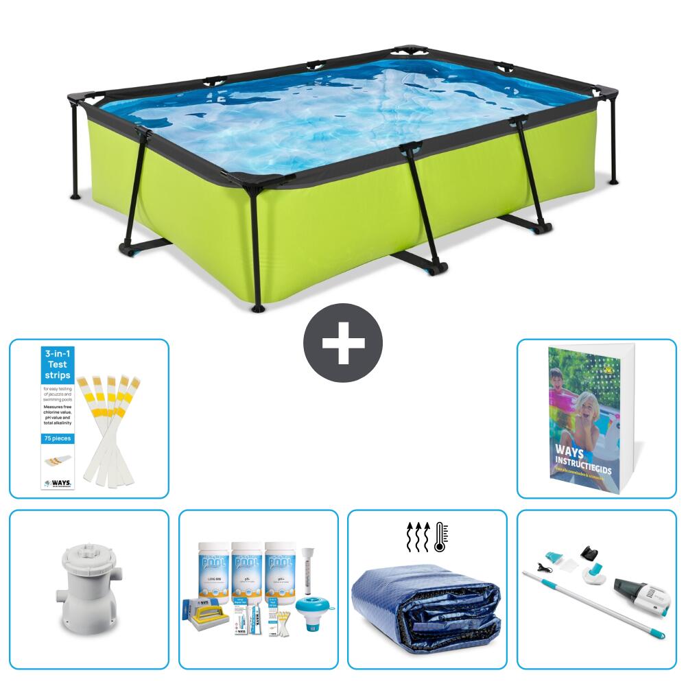 EXIT TOYS Basen Prostokątny - 300x200x65 cm - 7-częściowy S310