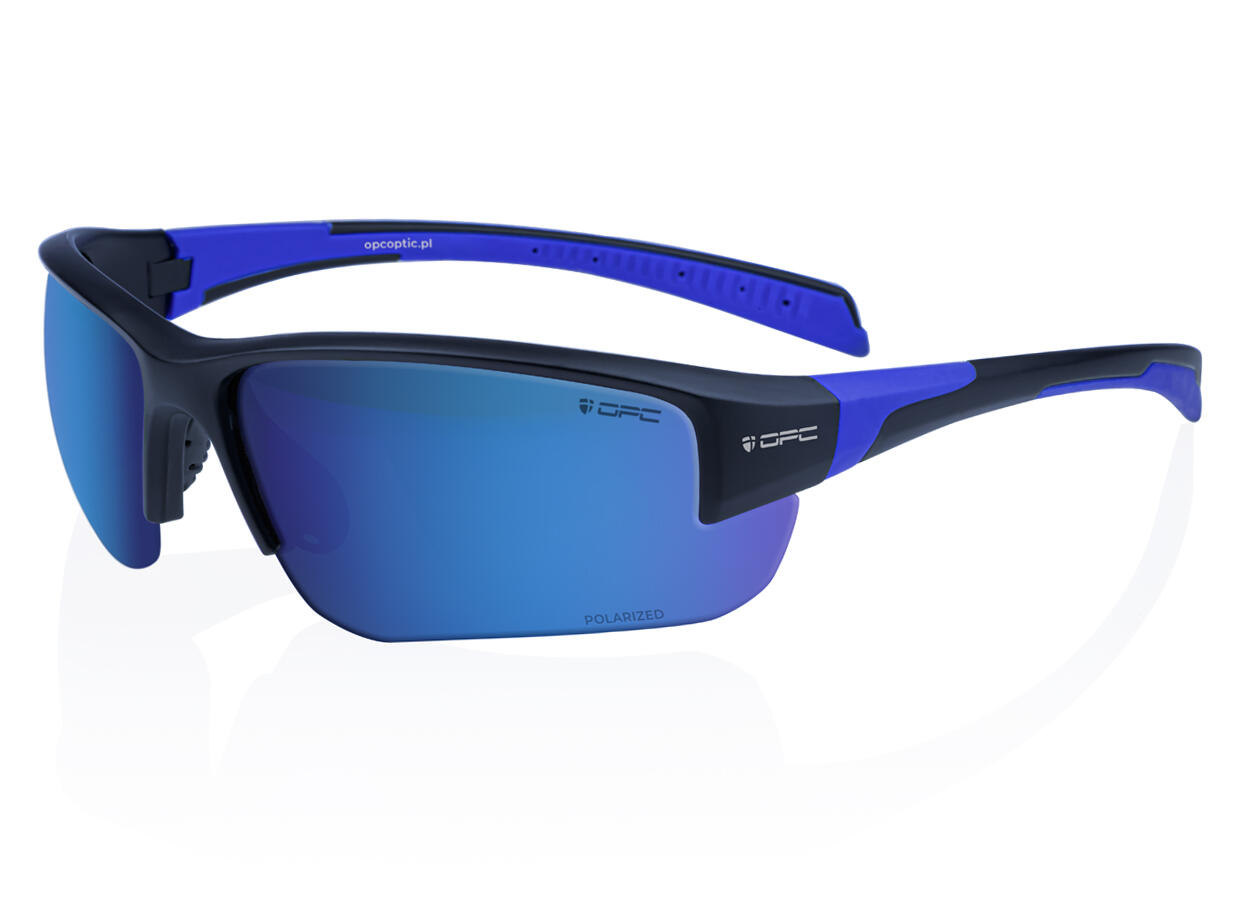Okulary przeciwsłoneczne BIKE SAN SALVO Matt Black Blue REVO + ETUI