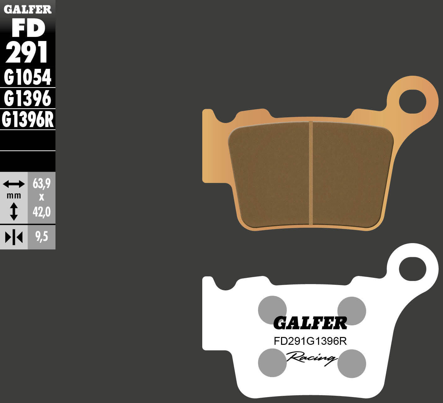 Klocki hamulcowe GALFER FD291 G1396R spiek metalowy offroad