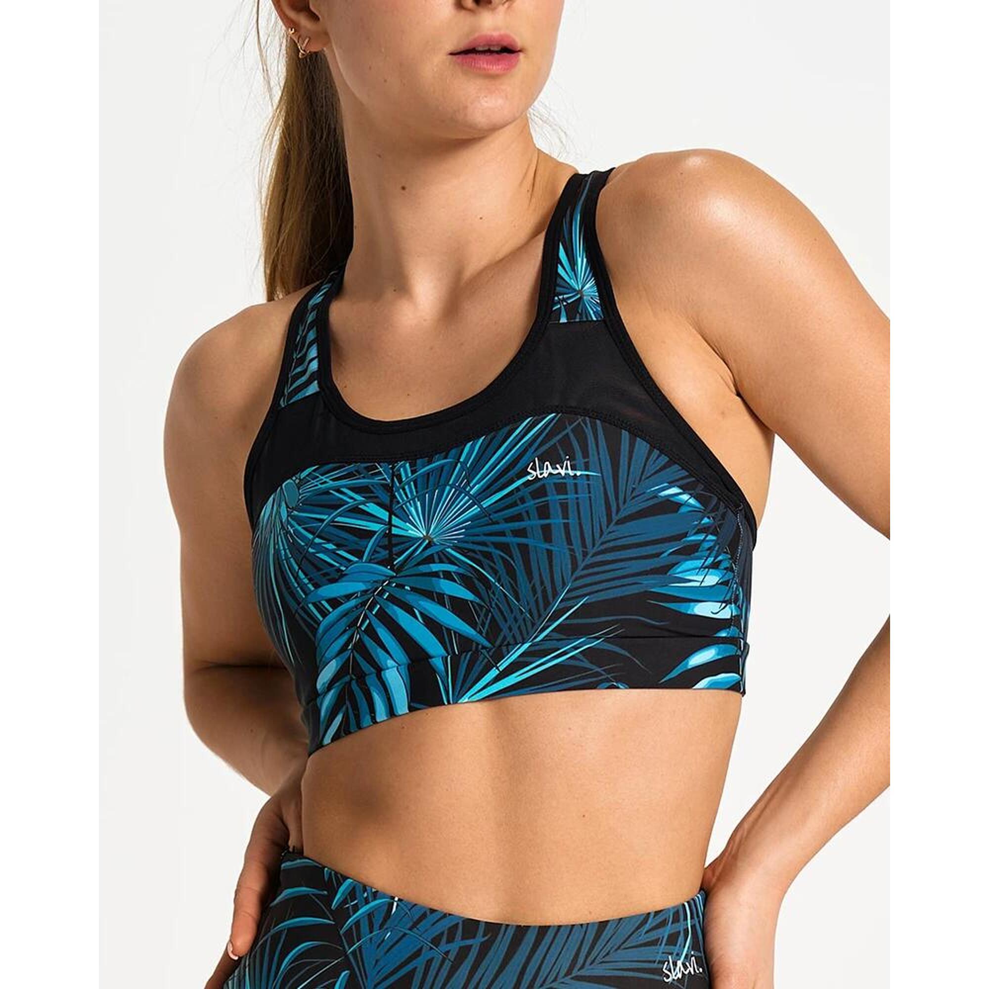 Stanik sportowy Mesh z zapięciem Dark Tropical