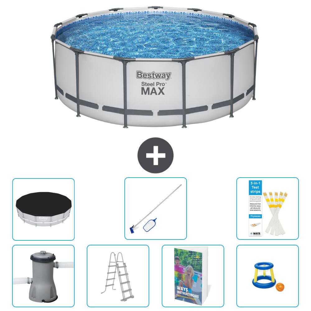 BESTWAY Basen Steel Pro MAX Okrągły - 427x84 cm - 8-częściowy S647