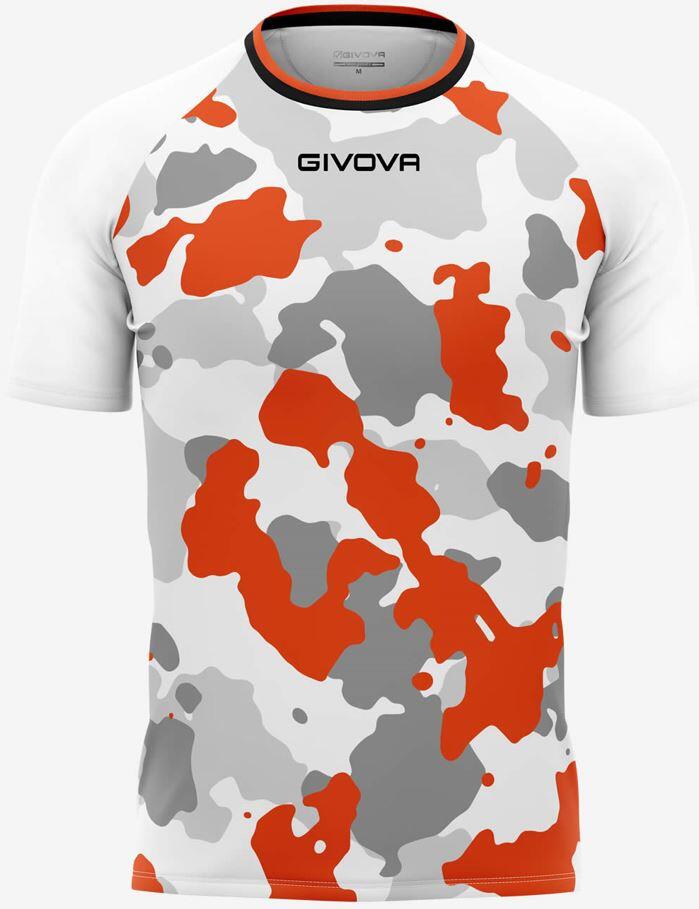T-shirt męski Givova Army Biało-Pomarańczowy Biały