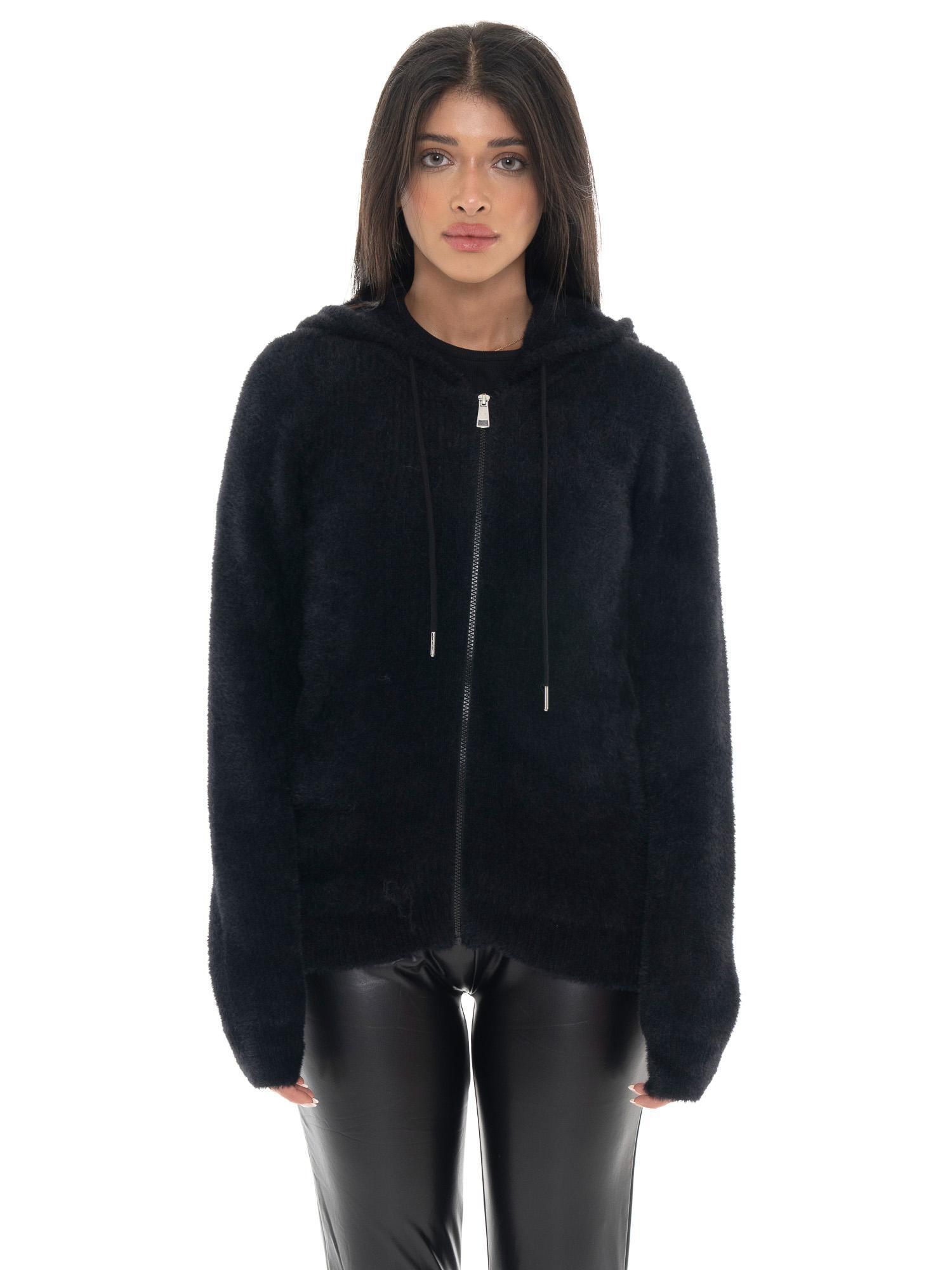 Damski sweter z kapturem i suwakiem z logo Leone 1947 Glam Winter