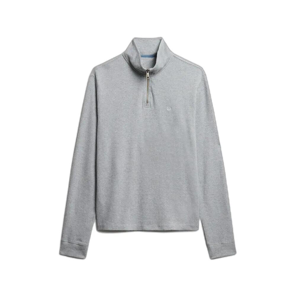 Sweter z prążkowanego materiału z zamkiem na szyi Superdry