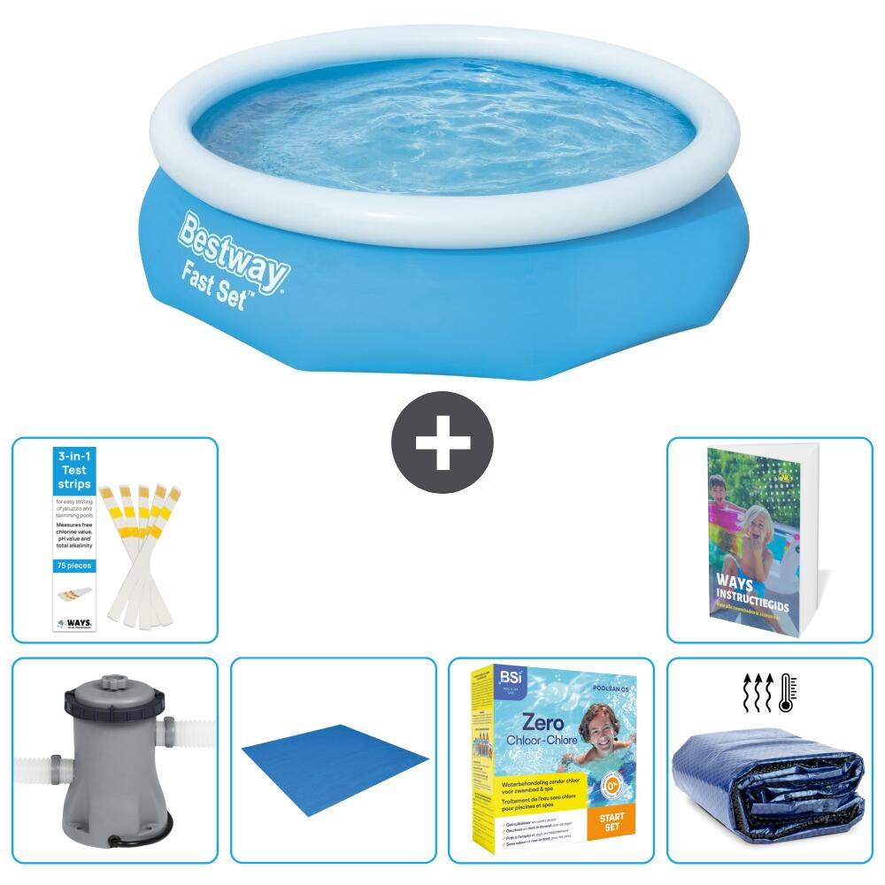 BESTWAY Basen Fast Set Okrągły - 305x76 cm - 7-częściowy S245