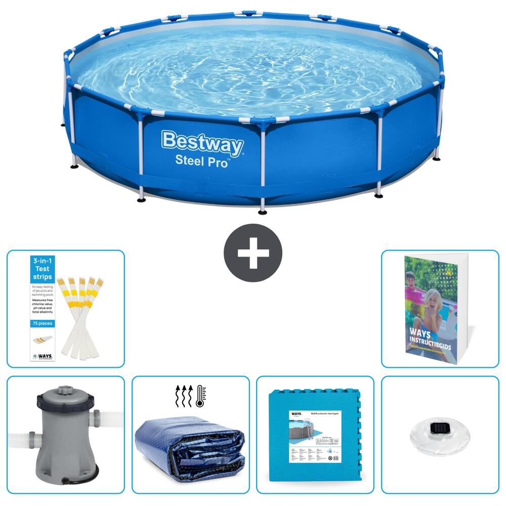 BESTWAY Basen Steel Pro Okrągły - 366x76 cm - 7-częściowy S326