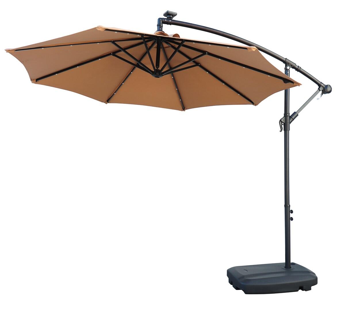 Parasol Netspa 250 cm do ogrodu - Panel słoneczny w zestawie - Wbudowane LED