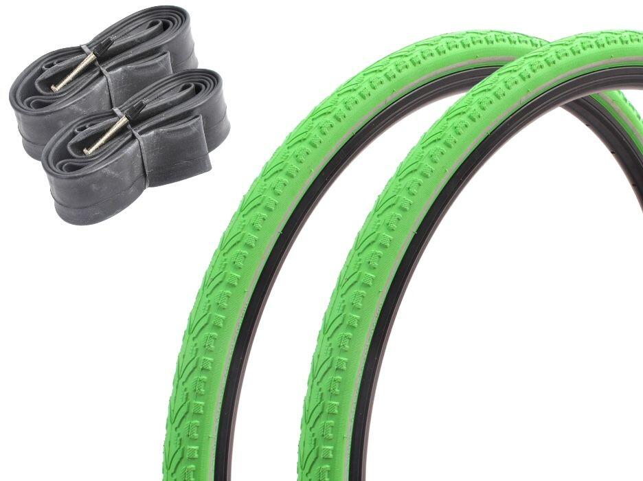 Zestaw opon fixie szosowych KENDA Khan 28 cali / 700 x 38C zielony + dętka FV