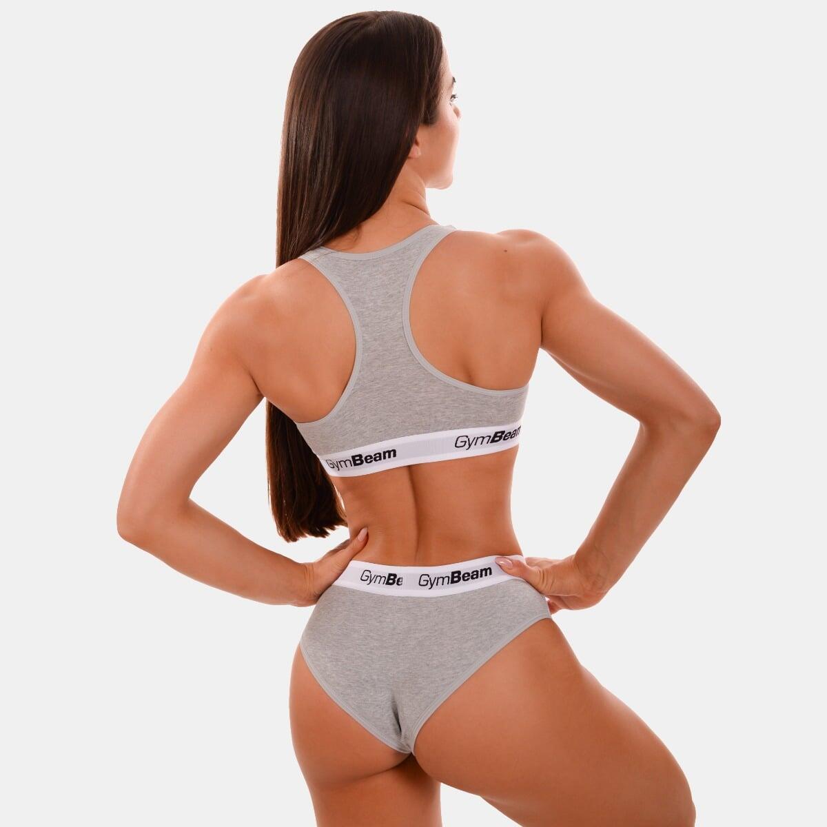Biustonosz damski fitness z szerokimi ramiączkami szary Braletka