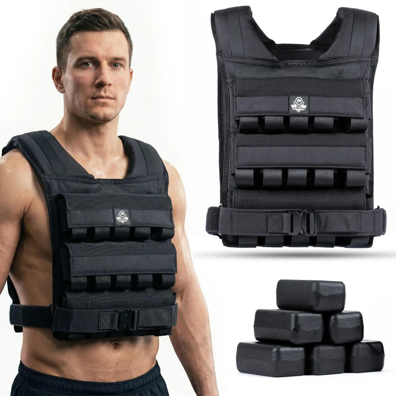 Kamizelka treningowa obciążeniowa 30 kg z bloczkami W30B DBX Bushido