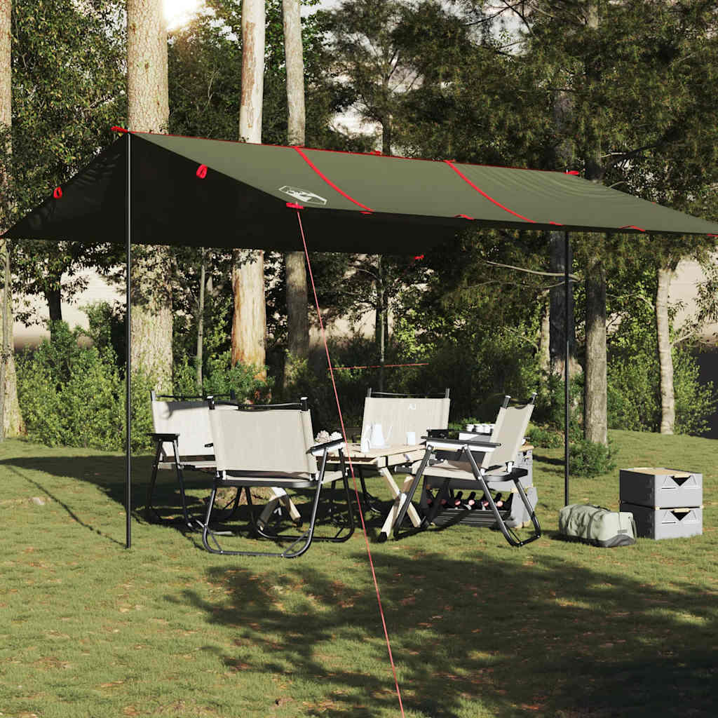 VidaXL plandeka kempingowa wodoodporna 451 x 420 cm oliwkowa