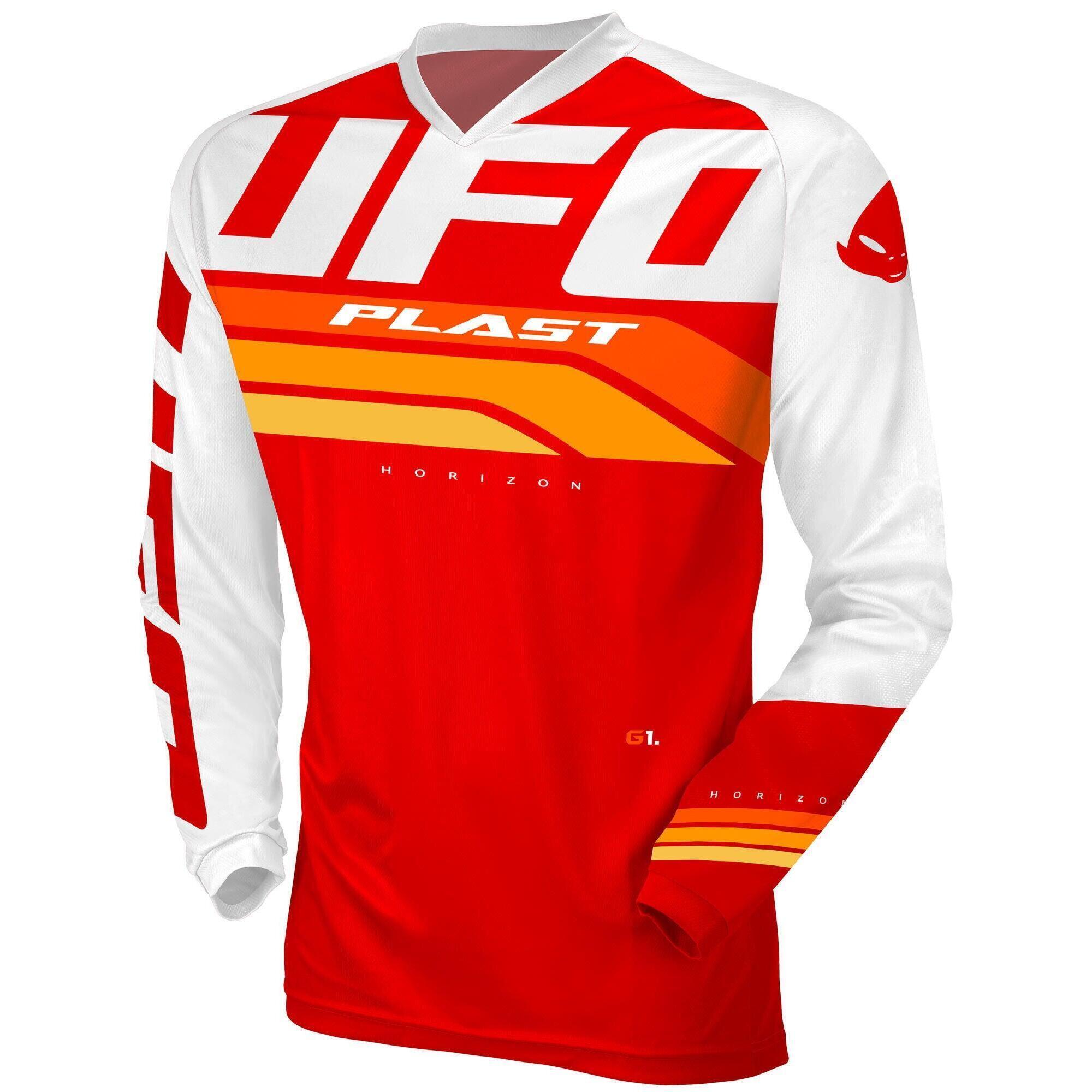 UFO PLAST MX Horizon koszulka męska V‑neck długi rękaw czerwona L