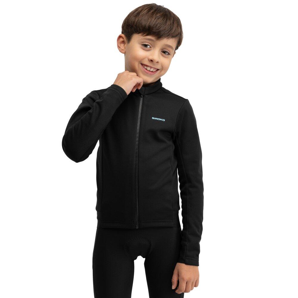Chłopięca zimowa kurtka rowerowa softshell Kolarstwo Siroko K-Core Wheelie Bla