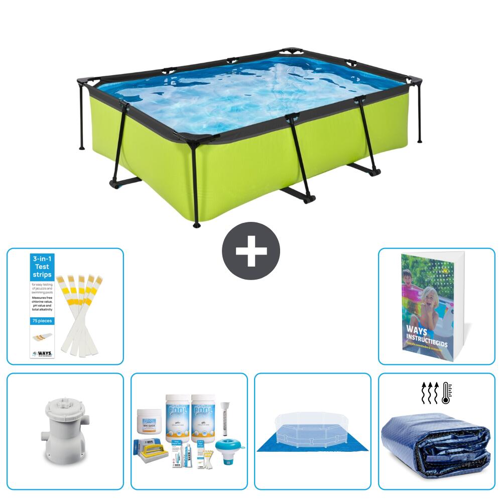 EXIT TOYS Basen Prostokątny - 220x150x65 cm - 7-częściowy S289
