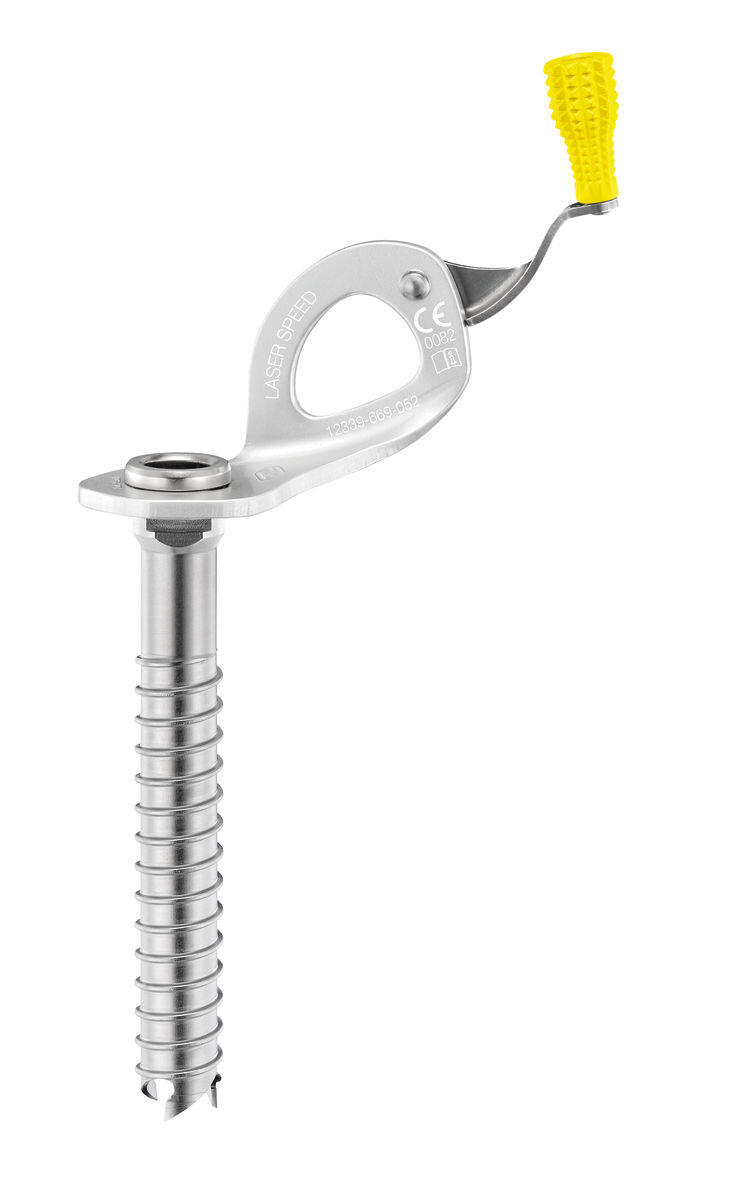 Wkrętarka lodowa Petzl Laser Speed 17 cm z niebieską rękojeścią
