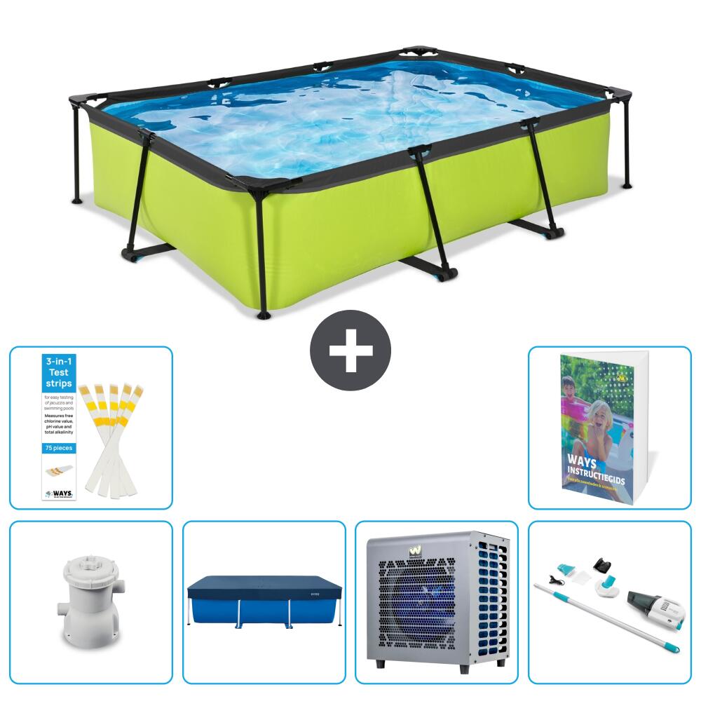 EXIT TOYS Basen Prostokątny - 300x200x65 cm - 7-częściowy S199