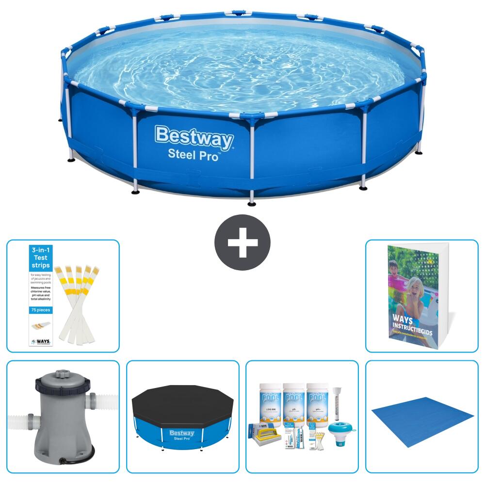 BESTWAY Basen Steel Pro Okrągły - 305x76 cm - 7-częściowy S251