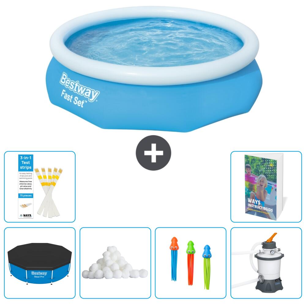 BESTWAY Basen Fast Set Okrągły - 305x76 cm - 7-częściowy S8