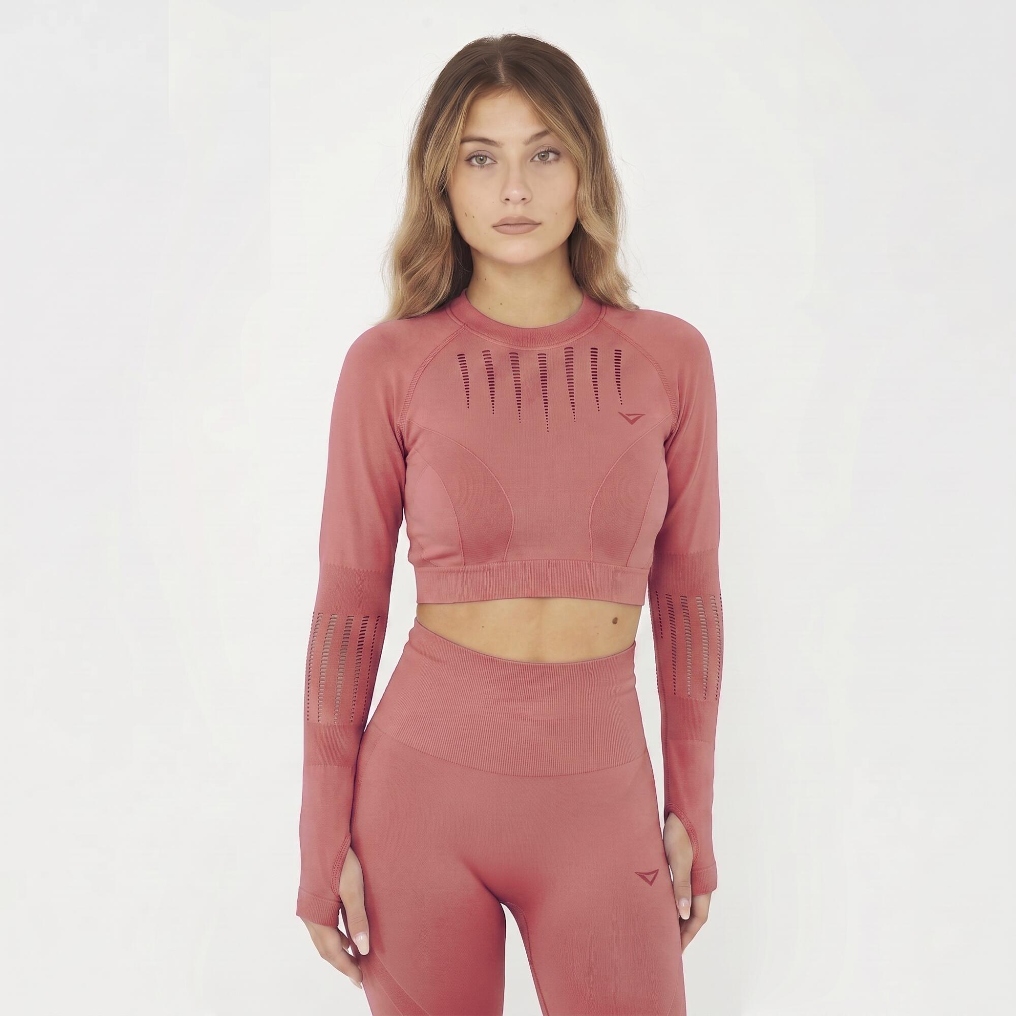 Crop top do treningu RUE z długim rękawem