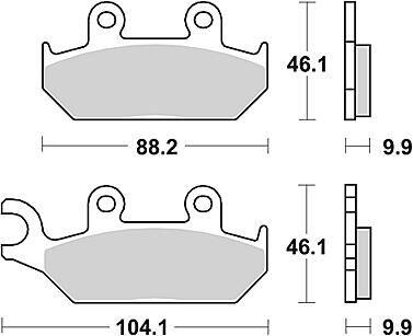 Klocki hamulcowe TRW MCB627SV spiekany metal 88,2x46,1x9,9 mm