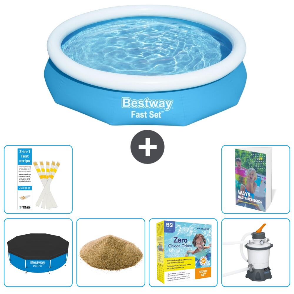 BESTWAY Basen Fast Set Okrągły - 305x66 cm - 7-częściowy S170