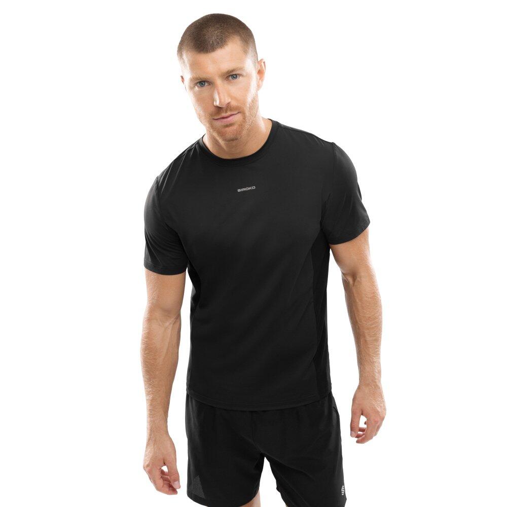 Męska koszulka do biegania z krótkim rękawem Fitness Siroko Gate Black