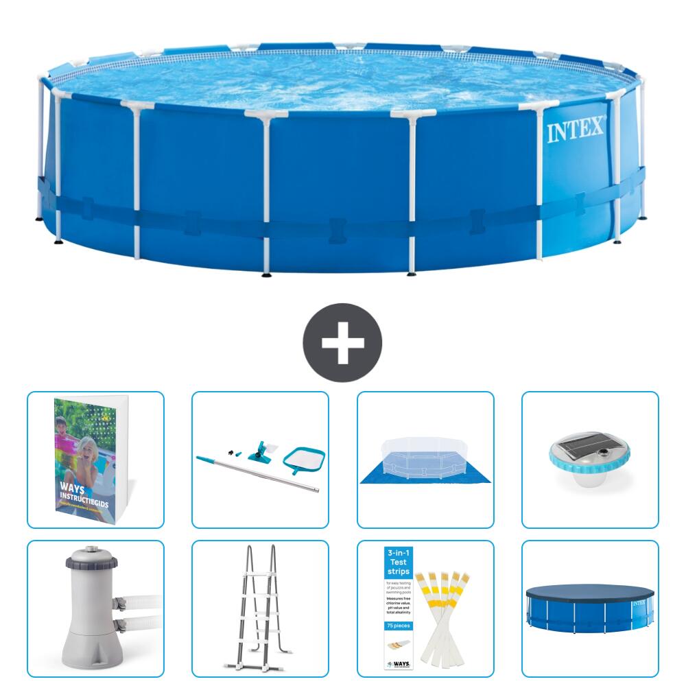 INTEX Basen ze stelażem Okrągły - 457x122 cm - 9-częściowy S595