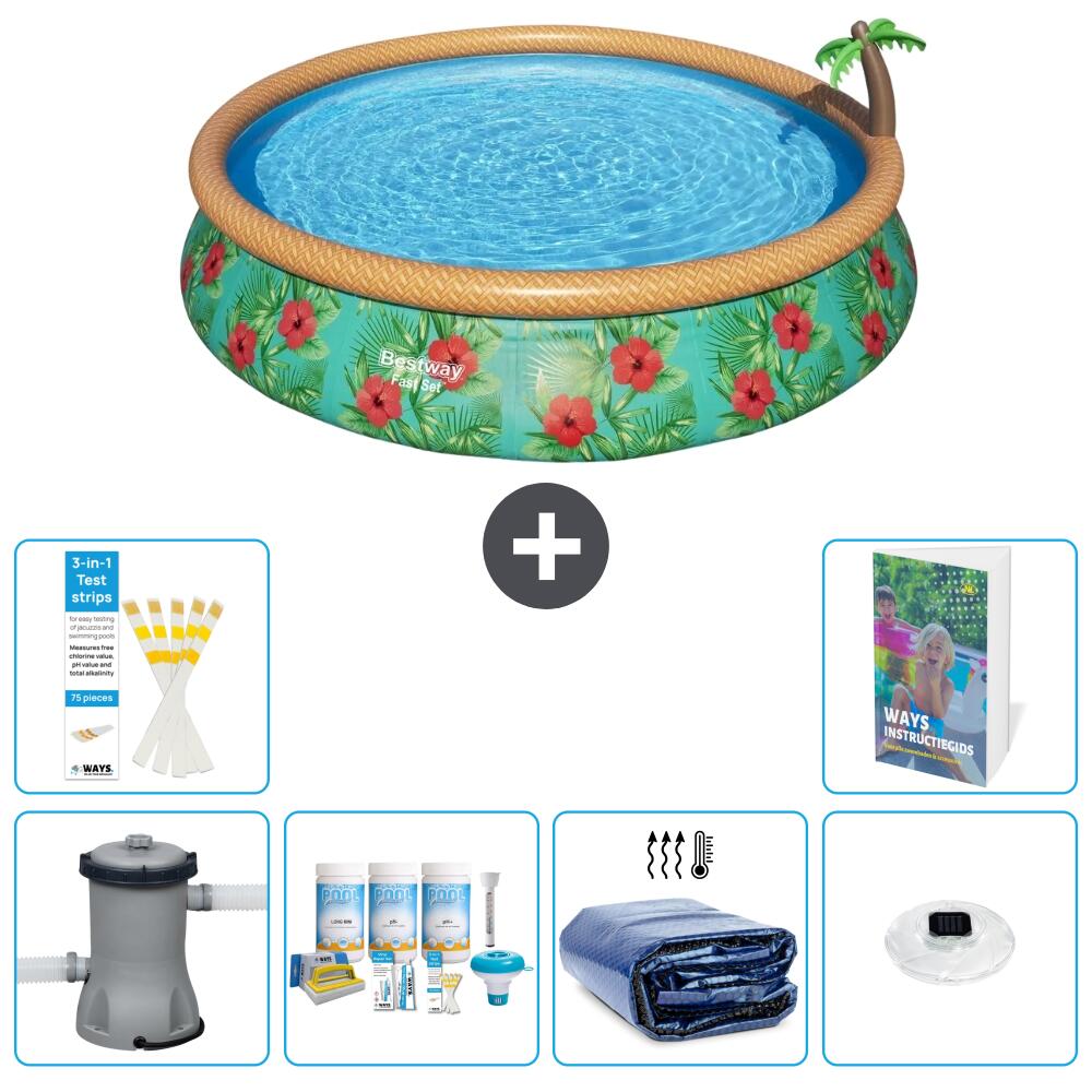 BESTWAY Basen Fast Set Okrągły - 457x84 cm - 7-częściowy S228