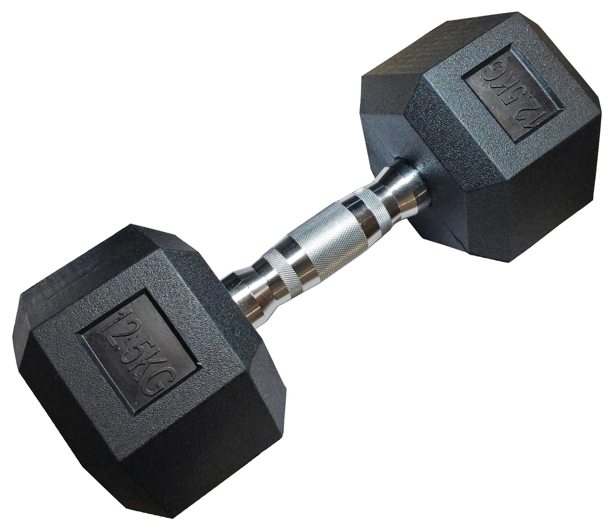Hantla jednoręczna sześciokątna HEX 12,5 kg gumowana