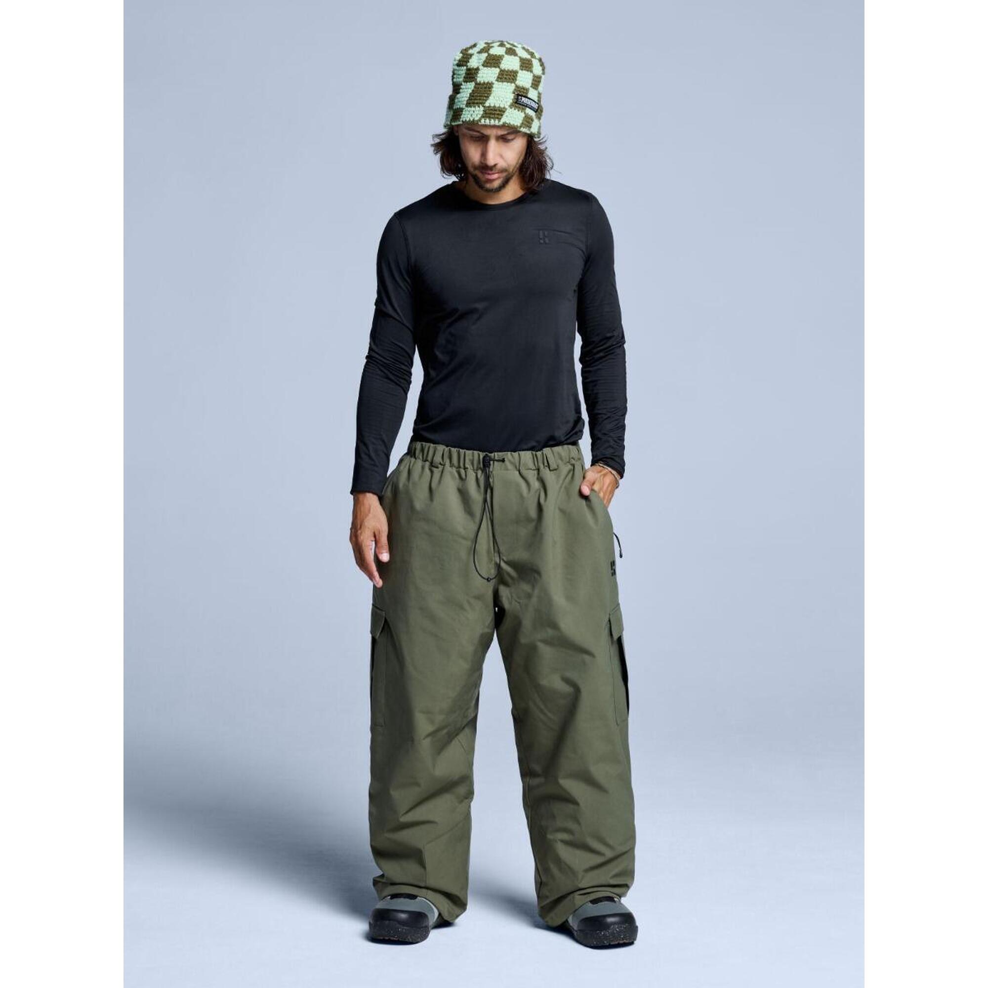 Spodnie narciarskie - Unisex - Luźny krój - Park - Oliwkowo-zielone