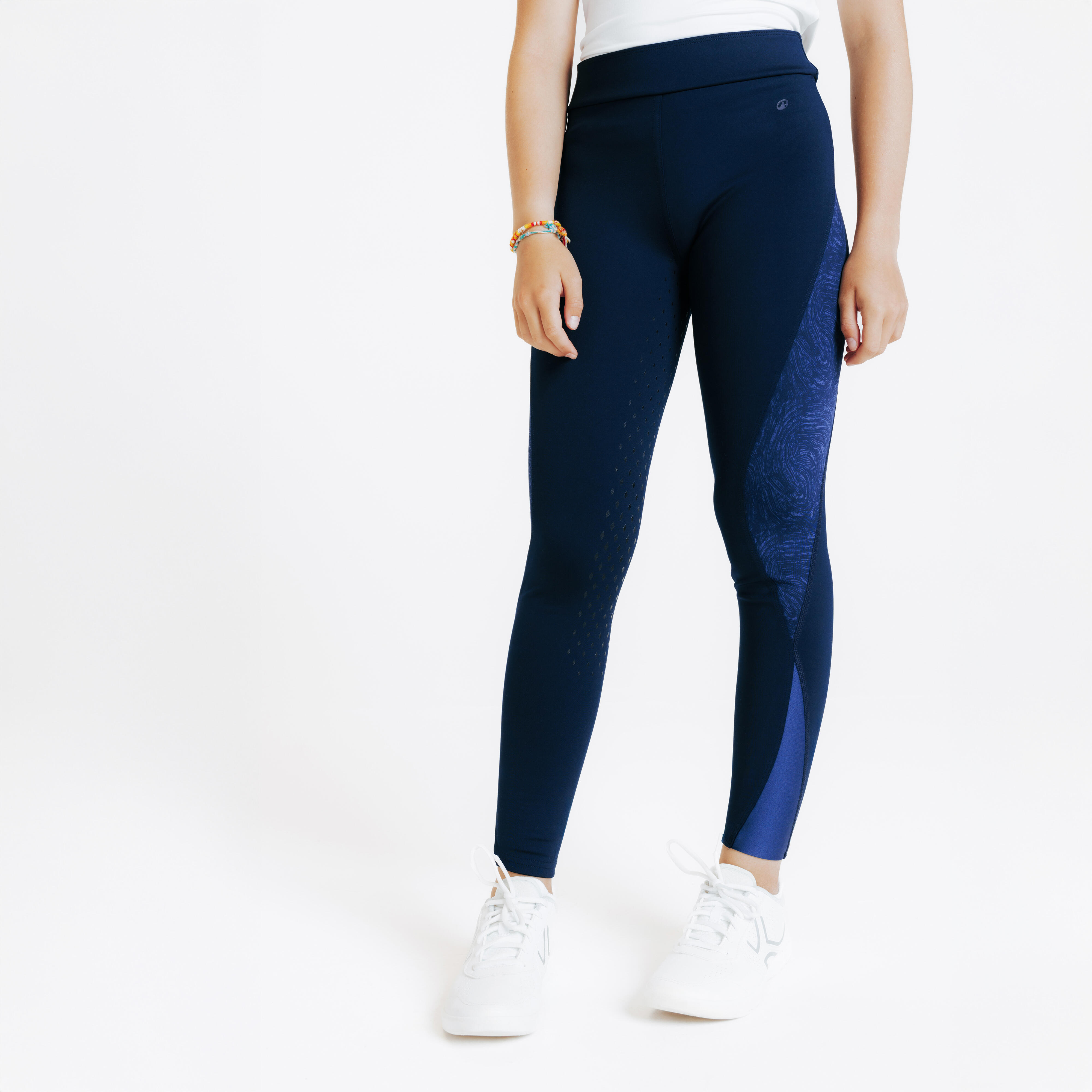 Legginsy jeździeckie dla dzieci Fouganza 500 z silikonowym lejem
