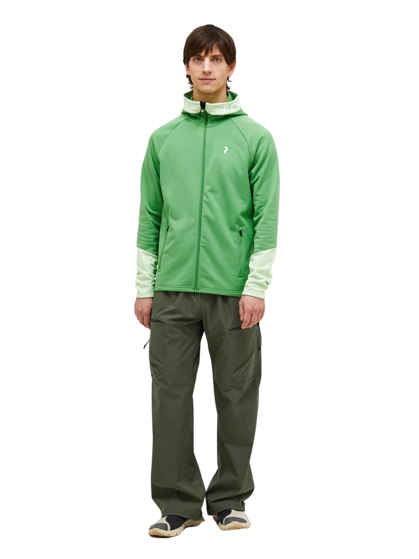 Bluza Peak Performance męska Rider Zip Hood zielona - XL